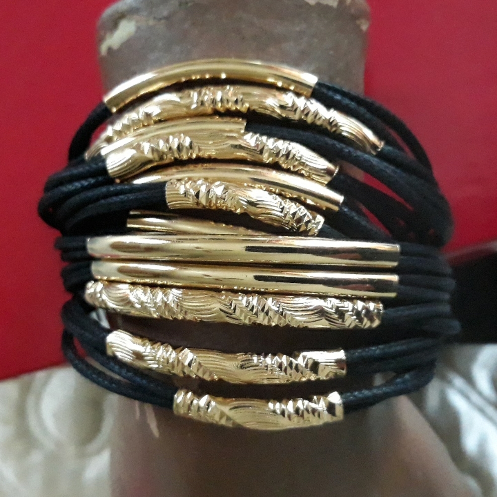 multi strand black bracelet